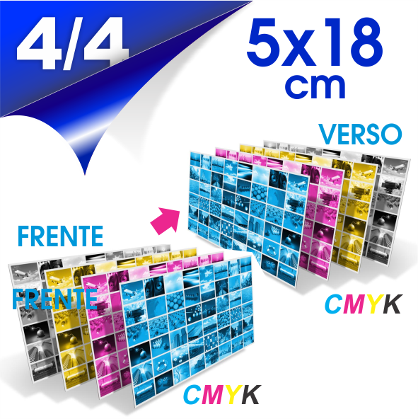 Marcador de Página Couchê 250g Verniz UV FR 5x18 4x4 1000