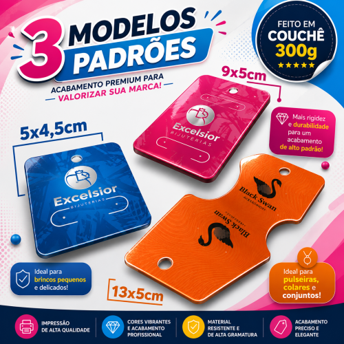 Cartela para Bijuterias Couchê 300g
