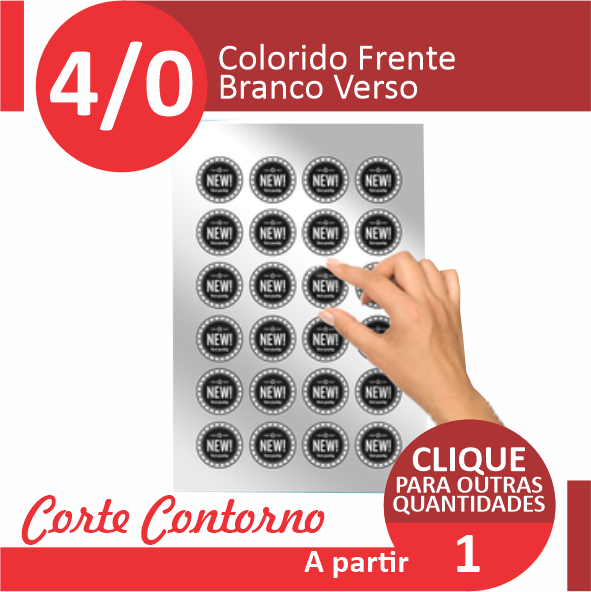 Adesivo Vinil Metalizado (Corte Contorno) Digital a Laser SUPER A3 (32x45) 4x0