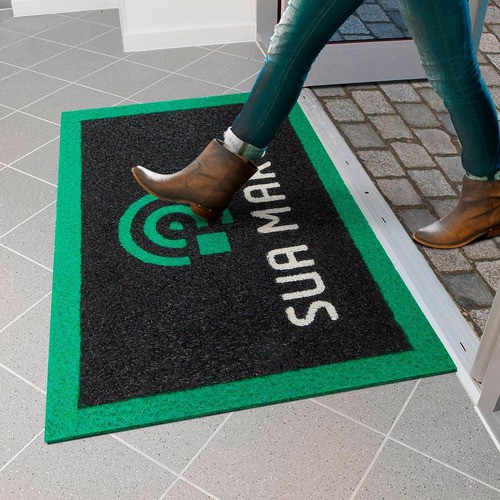 Tapete Vinilico de Capacho Impressão UV LED Espessura 6mm 40x30cm