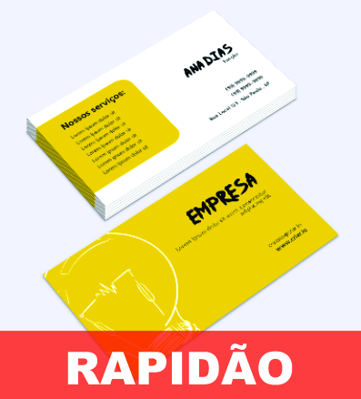 Rapidão Cartão de Visita 10x27 Couchê 250g 4x4 500