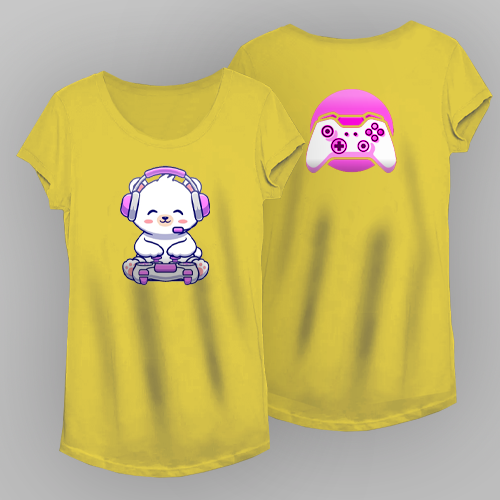 Baby Look Long - Amarelo Canário 4x4