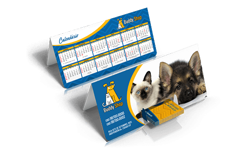 Calendário de Mesa com Porta Cartões | 25x18cm | 4/0 | 50