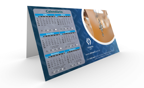 Calendário de Mesa PVC | 17,6x17,4cm | 4/0 | 100