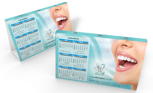 Calendário de Mesa com Porta Canetas | 25x14cm | 4/0 | 250
