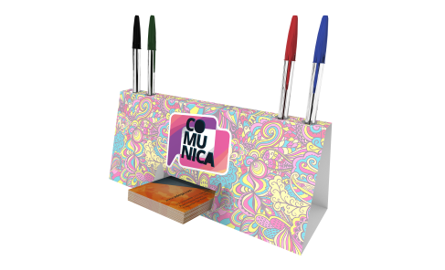 Calendário de Mesa com Porta Cartões e Canetas | 25x18cm | 4/0 | 1000