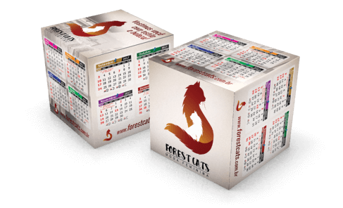 Calendário de Mesa em Formato de Cubo | 26x34cm | 4/0 | 250