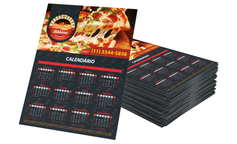 Calendário de Parede com Furo 2024 - Supremo 300g - 4x0 - 27x20 - 100
