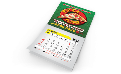 Ímã c/ Faca Padrão e Calendário - UV Total Frente - 4x0 - 4x5 - 1000