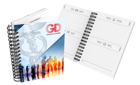 Agenda Dois Dias por Página- Capa Dura - Reciclato 150g - 4x0 - 15,45x21,6 - 25