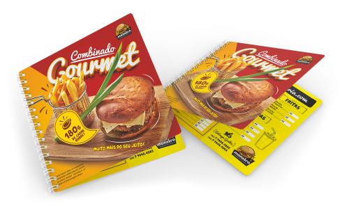 Cardápio PVC com Wire-o - Mini 0,76mm Fosco - 12 Páginas - 50