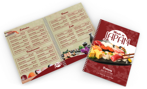 Cardápio PVC com Wire-o - Médio 7,6mm Cristal - 12 Páginas - 50