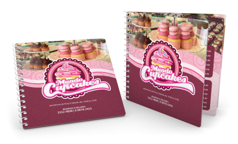 Cardápio PVC com Espiral - Mini 0,5mm Fosco - 18 Páginas - 10