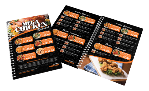 Cardápio PVC com Espiral - Pequeno 0,5mm Cristal - 12 Páginas - 5