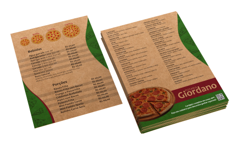 Cardápio Kraft com Impressão Colorida - A4 - 4x4 - 50