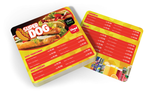 Cardápio PVC Mini - 0,5mm Crisal - 4x4 - 50