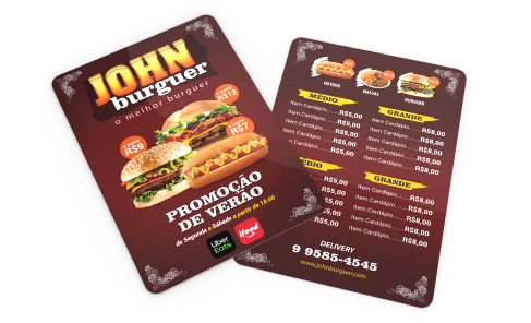 Cardápio PVC Pequeno - 0,76mm Cristal- 4x4 - 100