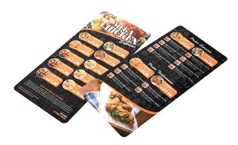 Cardápio PVC Estreito - 0,76mm Cristal - 4x4 - 5