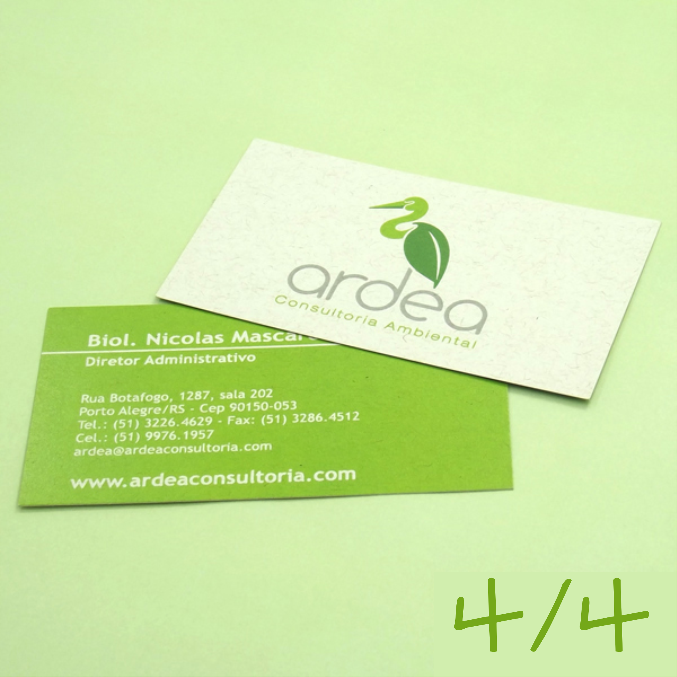 Cartão Visita Reciclado 250g + Lam. Fosca 9x5 4x4 250unid